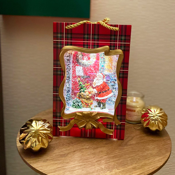 クリスマスウォーターグローブ【Santa Shopping Bag】