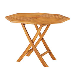 おしゃれな天然木チーク製のガーデンテーブル